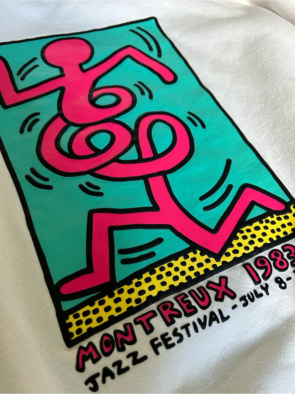 H&M Crewneck Sweatshirt with Pink & Teal Graphic "Montreux Jazz Festival 1983" M - Picture 13 of 14